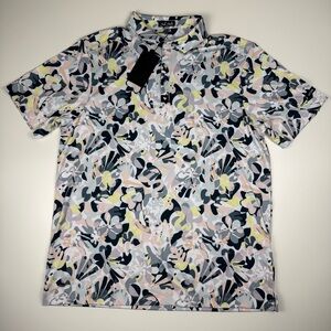 Bad Birdie Core Golf Polo Mens Size L Savannah Swing NWT Floral Colorful Resort